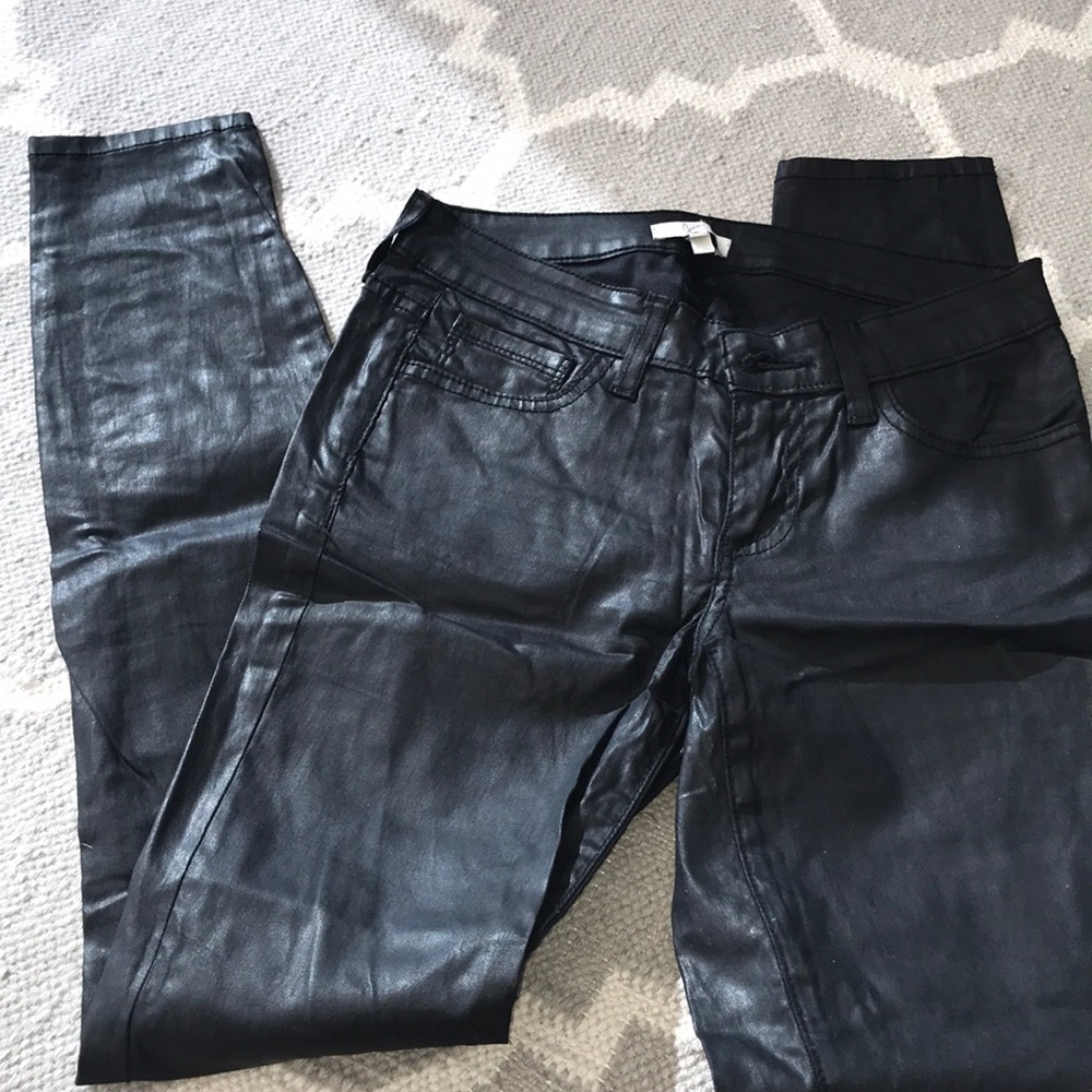 Joie size 24 black leather pants